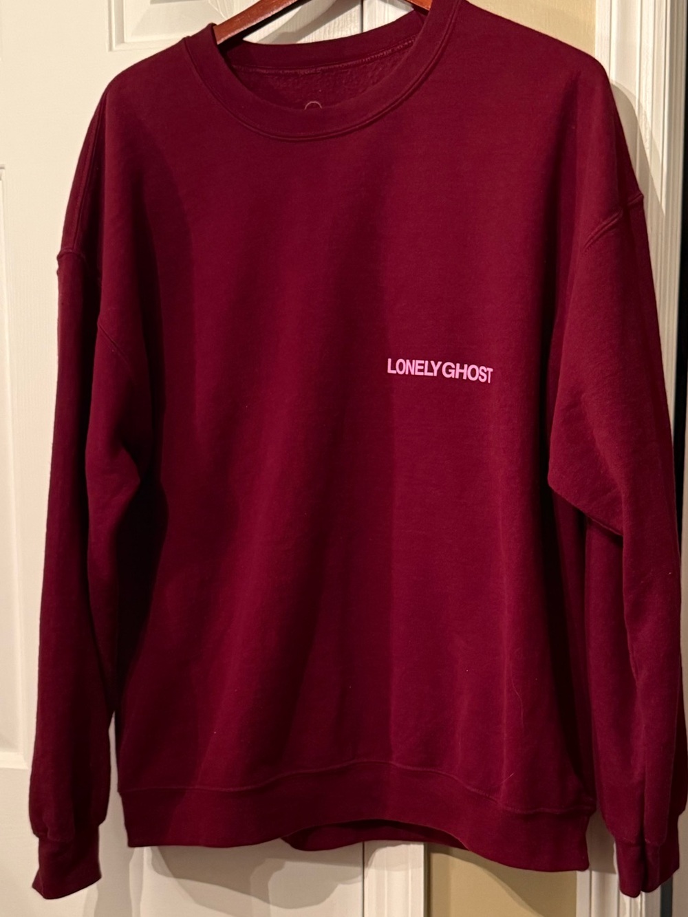 Lonely Ghost I Love You Say it Back Embroidered Crewneck maroon Size XL MSRP $80